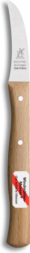 Robert Herder Molenmes - Schilmesje - Tourneermesje - RVS - Krom - Lemmet 60 mm - Heft Beukenhout