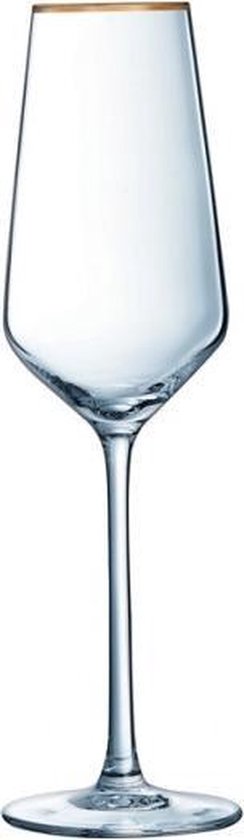 Eclat Ultime champagneglas - gouden rand - 21 cl - Set-4