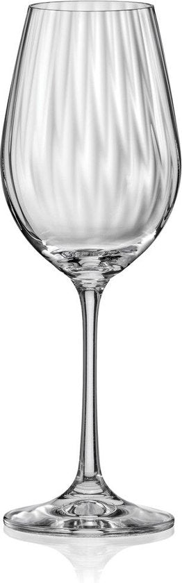 F2D Optic Luxe Wijnglas - Elegante Kristalglas Glazen - 35 cl - Set van 12 - Ideaal voor Rode & Witte Wijn