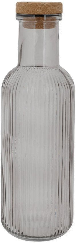 Cosy & Trendy Karaf Raya Grijs 1 Liter Glas - Luchtdichte Kurkstop - Italiaans Design