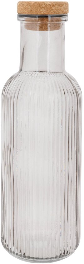 Cosy & Trendy Karaf Raya Grijs 1 Liter Glas - Luchtdichte Kurkstop - Italiaans Design