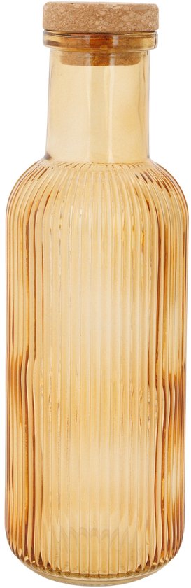 Cosy & Trendy Karaf Raya Oker 1 liter Glas - Luchtdichte Kurk - Italiaans Design