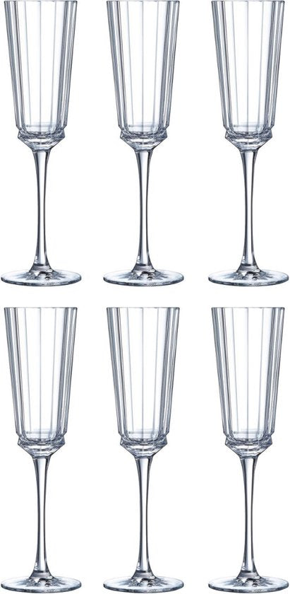 Cristal d'Arques Macassar champagneglas - 17 cl - Set-6