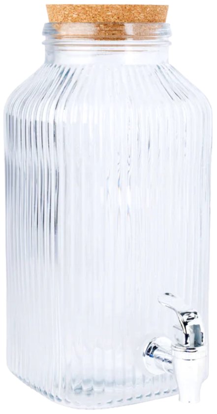 Cosy & Trendy Drankdispenser Raya Transparant 3,35 liter - Glas - Voor Water, Sap & Cocktails