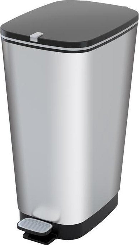 Kis Chic Bin Pedaalemmer - 50 l - Zilver - Maat L