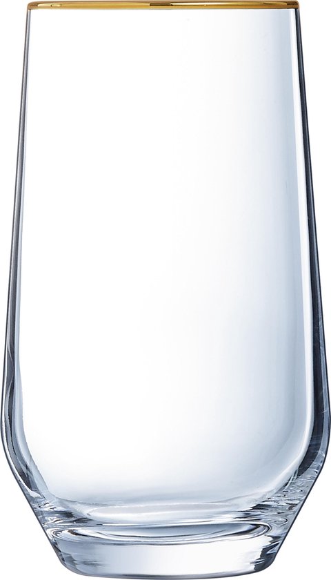 Luminarc Ultime Waterglas - Goudkleurig randje - 40 cl - Set-4