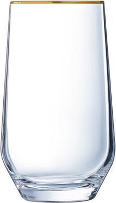Luminarc Ultime Waterglas - Goudkleurig randje - 40 cl - Set-4