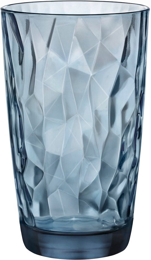 Bormioli Rocco Diamond longdrinkglas - 47 cl - Blauw - Set-6