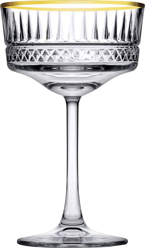 Pasabahce Champagnecoupe Elysia 26 cl - Transparant Goud 4 stuks