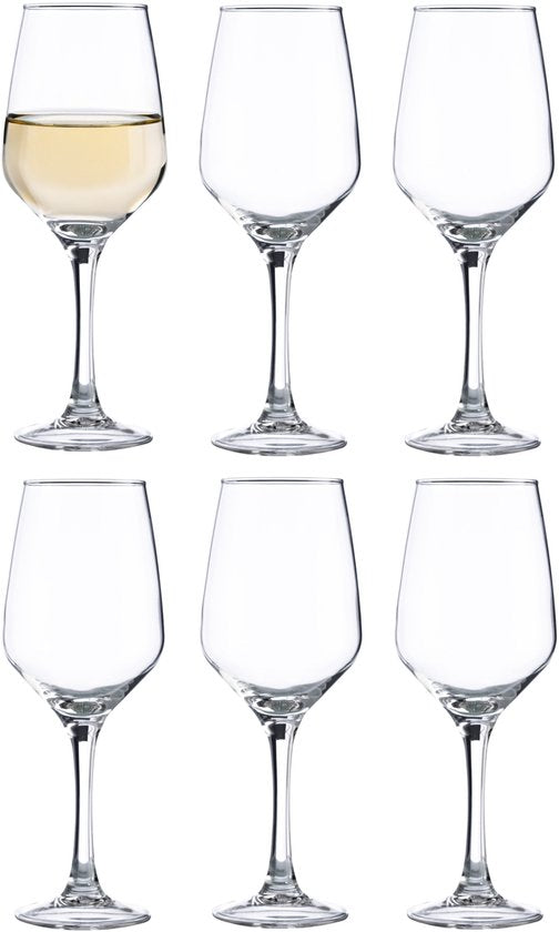 Vicrila wijnglazen Grigio - 6x stuks - voor rode en witte wijn - 250 ml - 19 x 7 cm - transparant - Horeca kwaliteit - Hard glas