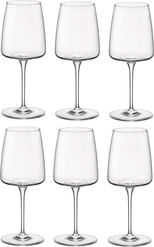 Bormioli Rocco Witte Wijnglazen Nexo - 380 ml - Set van 6 Wijnglazen / Drinkglazen - Kristalhelder Glaswerk - Duurzaam & Vaatwasserbestendig voor Witte Wijn en Aperitieven