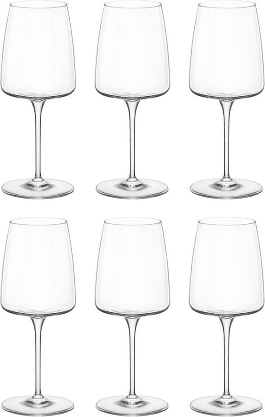 Bormioli Rocco Witte Wijnglazen Nexo - 380 ml - Set van 6 Wijnglazen / Drinkglazen - Kristalhelder Glaswerk - Duurzaam & Vaatwasserbestendig voor Witte Wijn en Aperitieven