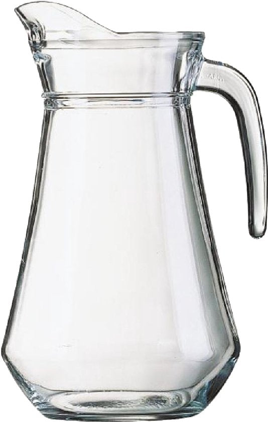 Arcoroc Glazen schenkkan/karaf - 1 liter/1000 ml - Sapkannen/waterkannen/schenkkannen