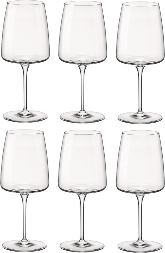 ​Bormioli Rocco Rode Wijnglazen Nexo - 540 ml - Set van 6 Wijnglazen / Bordeauxglazen - Kristalhelder en Duurzaam Kristalglas - Vaatwasserbestendig - Versterkt de Geur-, Kleur- en Smaakbeleving van Rode Wijn ​