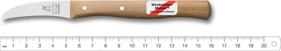 Robert Herder Molenmes - Schilmesje - Tourneermesje - RVS - Krom - Lemmet 60 mm - Heft Beukenhout