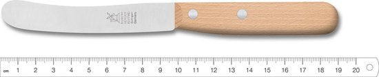 Robert Herder Ontbijtmes - Mini Buckels - RVS - Lemmet 100 mm - Heft Beukenhout