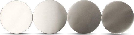 Glasonderzetter zilver Cheers - Metaal - Zilver - 4 Stuks