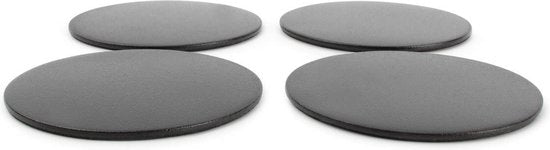 Glasonderzetter zwart Cheers - Metaal - Onderzetters - Zwart - Antislip - 4 stuks / verpakking