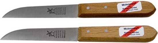 Robert Herder Klassiker Benelux Aardappelmes 8,5 cm carbonstaal met FSC roodbeukenhouten – niet roestvrij* - 2 stuks in blister verpakking