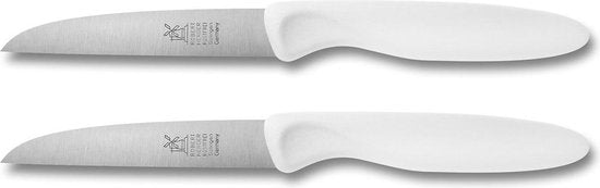 (2 stuks) Robert Herder Molenmes - Schilmesje - Aardappelmes - RVS - Wit handvat