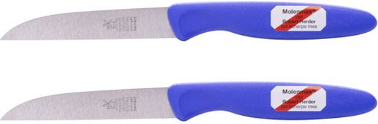 (2 stuks) Robert Herder Molenmes - Schilmesje - Aardappelmes - RVS - Blauw