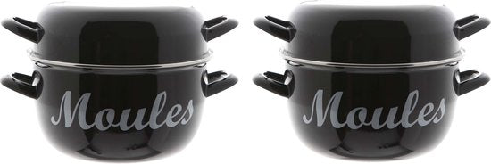 Cosy and Trendy Mosselpan - emaille - 24 cm - Moules - mosselpot - mosselen koken