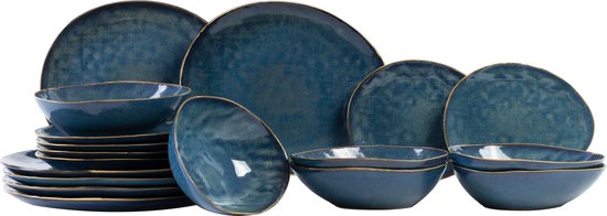 Cosy & Trendy Serviesset Aicha Blue 18-Delig - 6 persoons