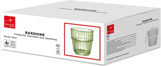 Waterglas Bormioli Rocco Barshine Groen Glas 300 ml (6 Stuks)