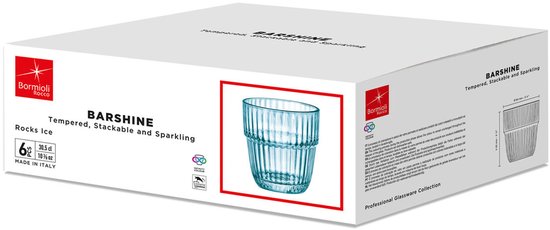 Waterglas Bormioli Rocco Barshine Blauw Glas 300 ml (6 Stuks)