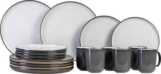 Cosy & Trendy Serviesset + Beker Ciel Wit 18-Delig