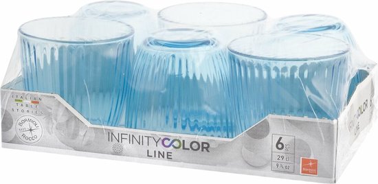 Bormioli Rocco Waterglazen Line - Blauw - 290 ml - 6 stuks