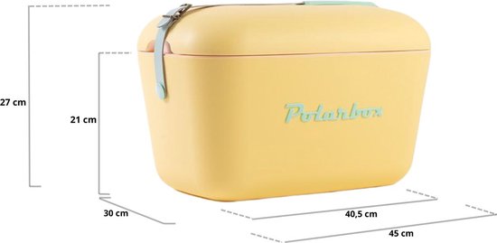 Polarbox Retro Koelbox - Geel – 20 Liter Inhoud – Duurzaam Geproduceerd