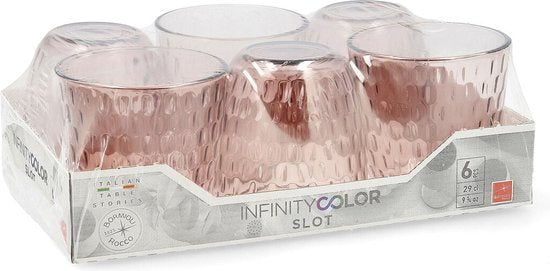 Bormioli Rocco Slot waterglas - 29 cl - Roze - Set-6