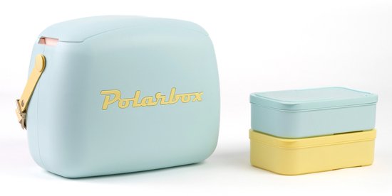 Polarbox Coolerbag Koelbox 6L - Sky Blue & Yellow – inclusief 2 Lunchboxen