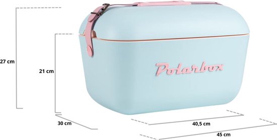 Polarbox Koelbox met Schouderband - Pop Blauw - 20 Liter - 45x30x(H)27cm
