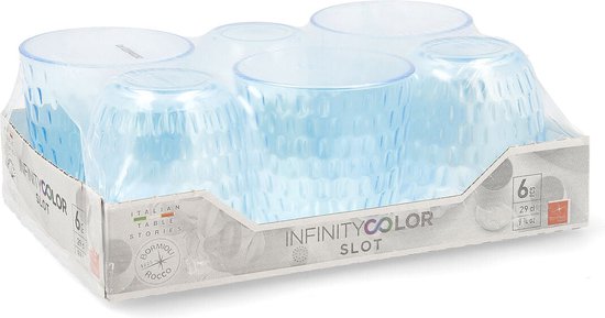 Bormioli Rocco Glazen Slot - Blauw - 290 ml - 6 stuks