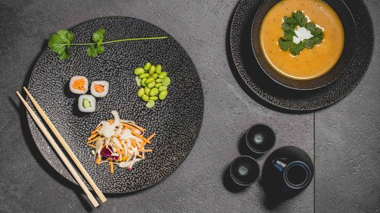 Cosy & Trendy Serviesset Candy Black - 18-delig / 6 personen - 6 dinerborden, 6 ontbijtborden en 6 kommen