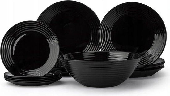 Luminarc Harena serviesset - Zwart - 19-delig - 6 persoons