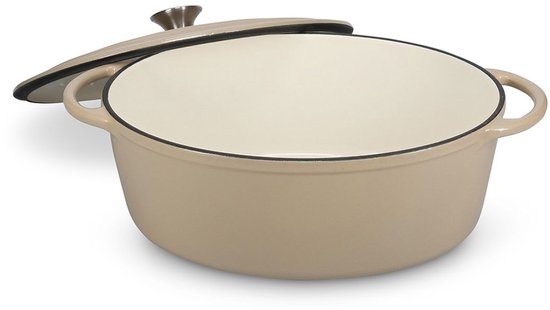 Salt & Pepper Braadpan Kookpot 41x26cm gietijzer beige Ferno