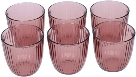 Bormioli Rocco Glazen Infinity Color - waterglazen 6 stuks 290ml roze