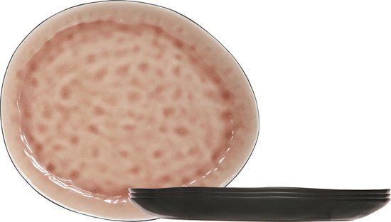 Cosy&Trendy Laguna Dinerbord - 27 x 23 cm - Roze - Set-4
