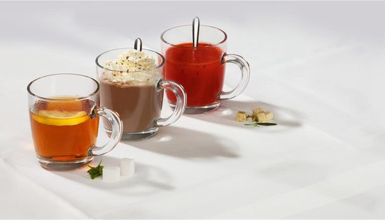 Pasabahce Basic - Theeglazen - 35 cl - Gehard Theeglas met handvat - 12 Stuks - Geschikt voor Koffie&Thee