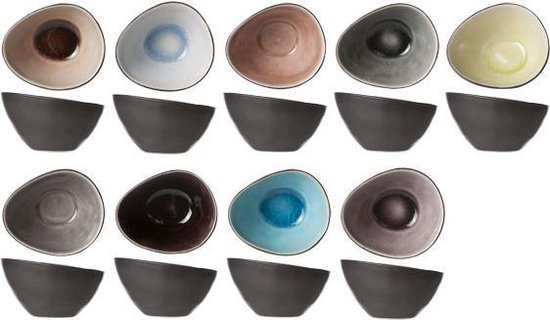 Cosy&Trendy Streetfood Festival Schaal - Ovaal - 8.5 cm x 7 cm x 4.5 cm - Set-10