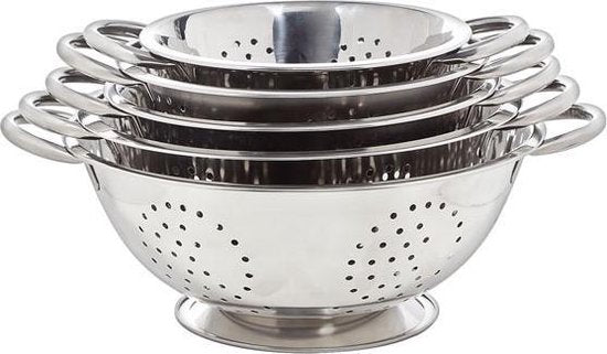 Vergiet rvs - set 18-22-24-26-28 cm