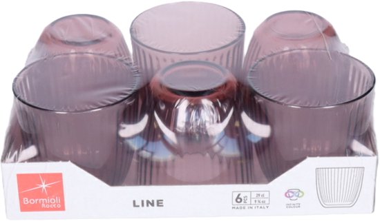 Bormioli Rocco Glazen Infinity Color - waterglazen 6 stuks 290ml roze