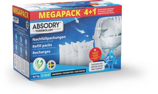 Big 4+1 - 4x1000g - White - MEGA Pack - Vochtvanger - ABSODRY - Vochtvreter