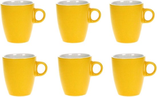 Cosy & Trendy Vicky Beker - 19 cl - Ø 7 cm x 8.5 cm - Geel - Set-6