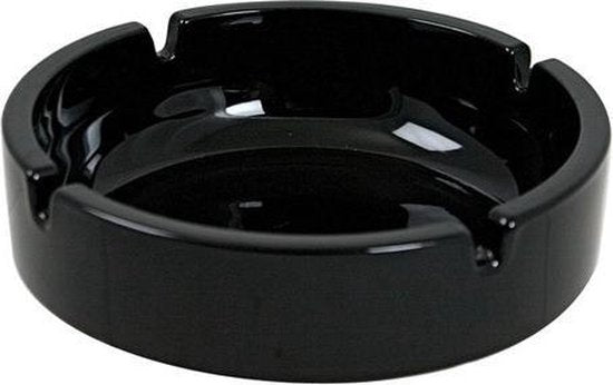 Luminarc Asbak - 2x - D11 cm - zwart - keramiek