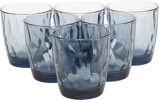 Bormioli Rocco Diamond waterglas - 39 cl - Blauw - Set-6