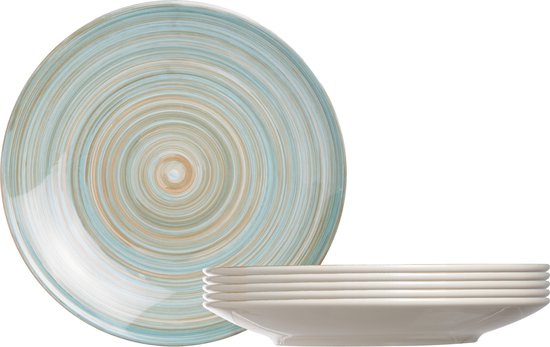 Cosy & Trendy Turbolino Plat Bord - Ø 27 cm - Blauw - Set-6